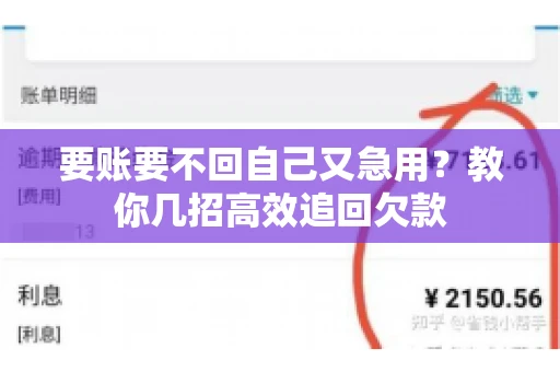 要账要不回自己又急用？教你几招高效追回欠款