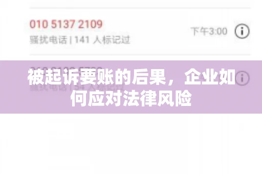 被起诉要账的后果，企业如何应对法律风险