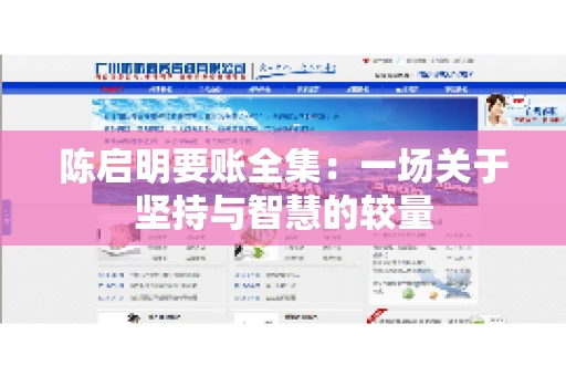 陈启明要账全集：一场关于坚持与智慧的较量
