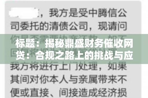 标题：揭秘鼎盛财务催收网贷：合规之路上的挑战与应对