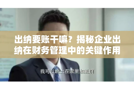 出纳要账干嘛？揭秘企业出纳在财务管理中的关键作用